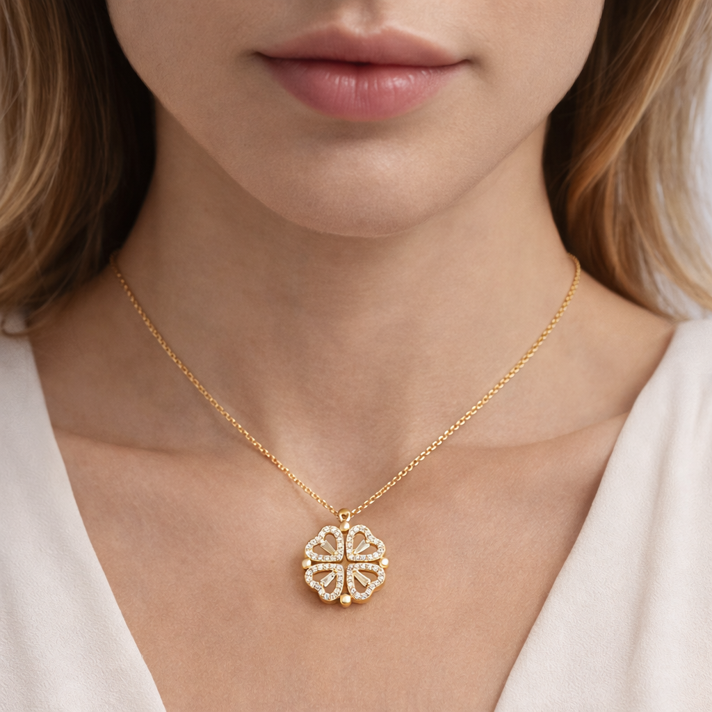 Médaillon Trèfle à 4 Coeurs